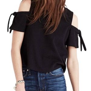 Madewell Skylark Black Cold Shoulder Top - Size Medium